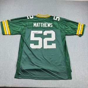 Vintage Green Bay Packers #52 Clay Matthews Jersey Mens Large Green Reebok NFL